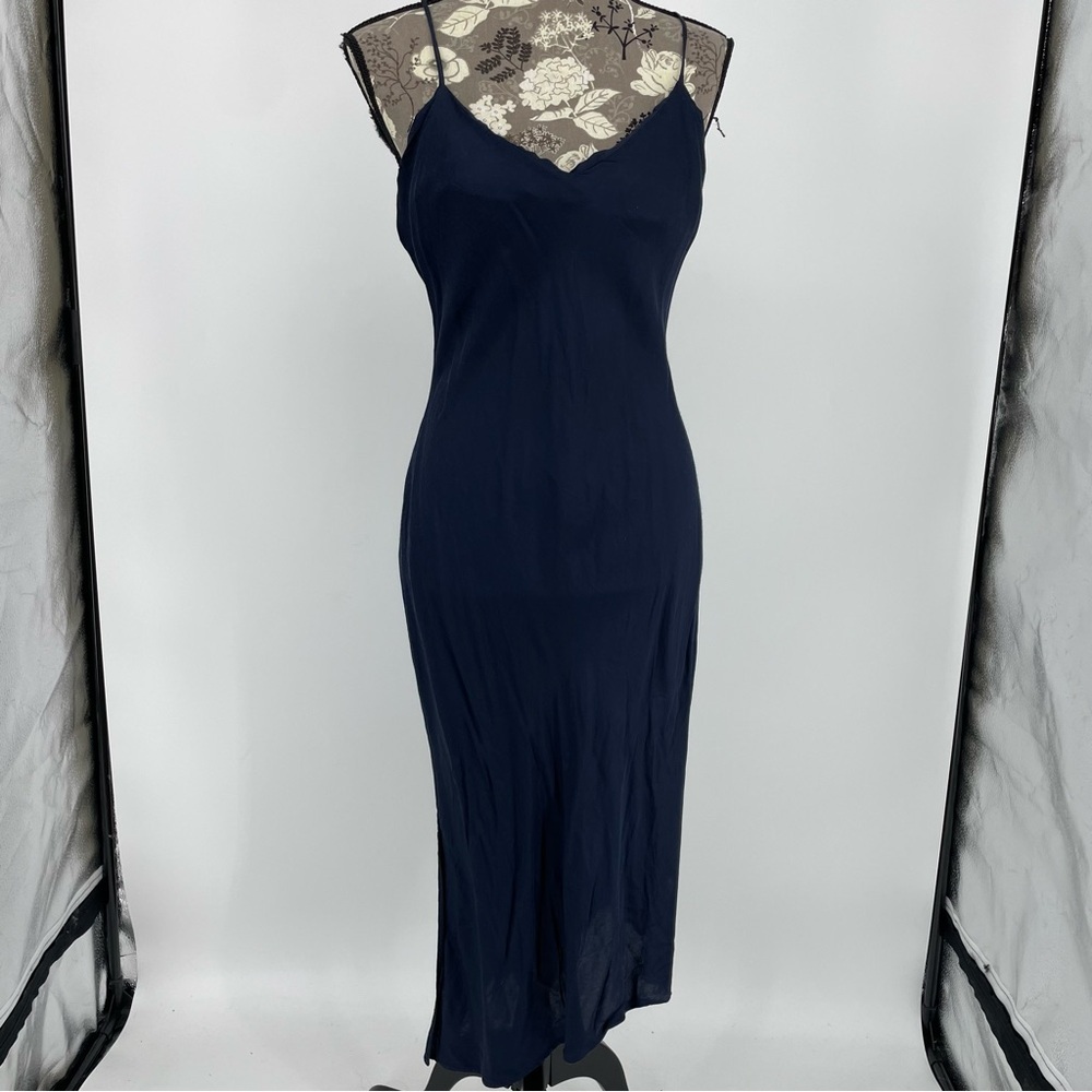 Adriano Goldschmied Slip Dress Womens large black Maxi  Coquette Whimsi